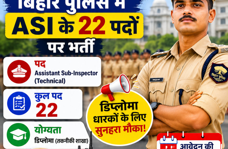 Bihar Police ASI Recruitment 2026:…